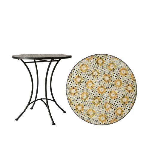 Trädgårdsbord - Färgglad Mosaik - Järn - Ø60 x 72 cm - www.frokenfraken.se