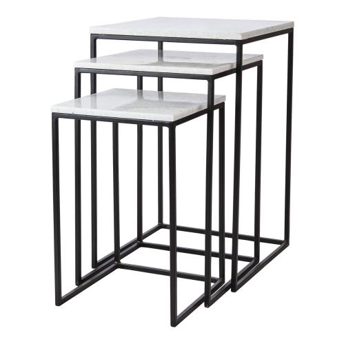 Bord - set om 3 - Svart - 30 x 30 x 45 cm - www.frokenfraken.se