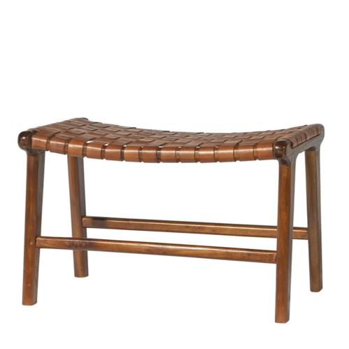 Pall - Trä & Läder - Brun - 65 x 40 x 42 cm - www.frokenfraken.se
