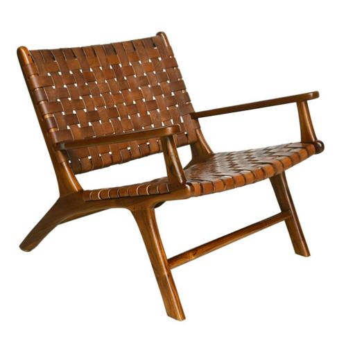 Fåtölj - Trä & Läder - Brun - 71 x 79 x 67 cm - www.frokenfraken.se
