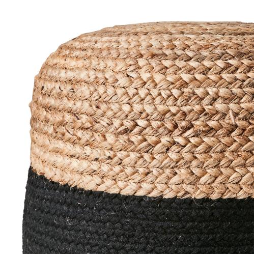 Sittpuff - Natur/svart - Ø40 x 46 cm - www.frokenfraken.se