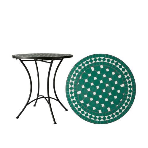 Trädgårdsbord - Grön Mosaik - Järn - Ø70 x 72 cm - www.frokenfraken.se