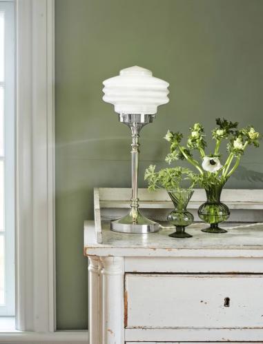 Bordslampa - Valter - Nickel/Opal Vit - Ø20 x 56 cm - www.frokenfraken.se
