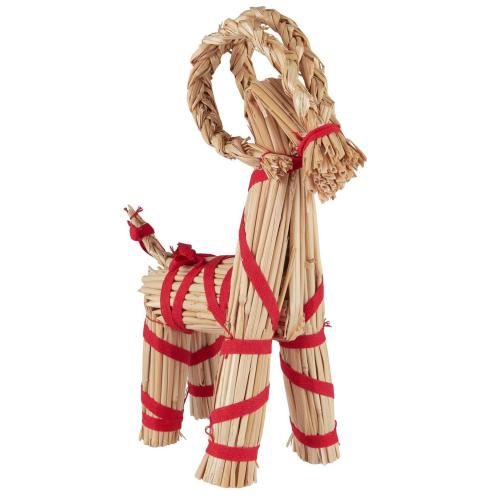Julbock - Halmbock med röda band - 30 cm - www.frokenfraken.se