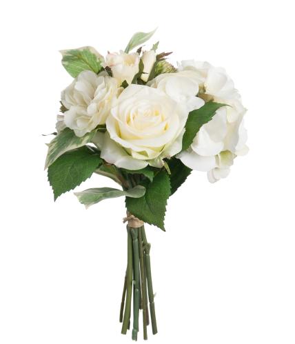 Bukett - Vit - Sidenblommor - 30 cm - www.frokenfraken.se