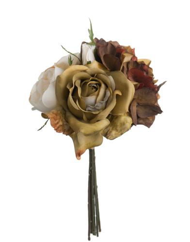 Bukett - Guldbrun - Sidenblommor - 30 cm - www.frokenfraken.se
