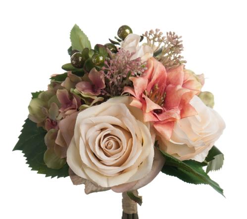 Bukett - Cremerosa - Sidenblommor - 30 cm - www.frokenfraken.se