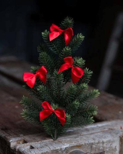 Hänge - Rosett - Satin - Röd - 1st - 7 x 8 cm - www.frokenfraken.se