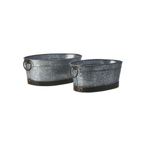 Skål/Kruka - 2 storlekar - Zink - 50 x 30 x 20 cm - www.frokenfraken.se
