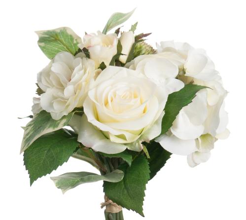 Bukett - Vit - Sidenblommor - 30 cm - www.frokenfraken.se