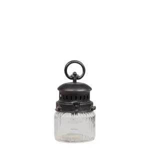 Fransk ladugårdslykta med glödlampa och timer - 22 x Ø11 cm - www.frokenfraken.se