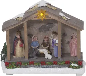 Julkrubba med belysning - 15 cm - www.frokenfraken.se