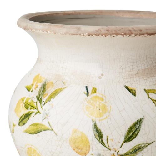 Urna M - Citrus - Vit/grön/gul - Ø19 x 18 cm - www.frokenfraken.se