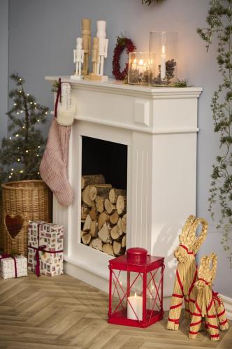 Julbock - Halmbock med röda band - 43 cm - www.frokenfraken.se