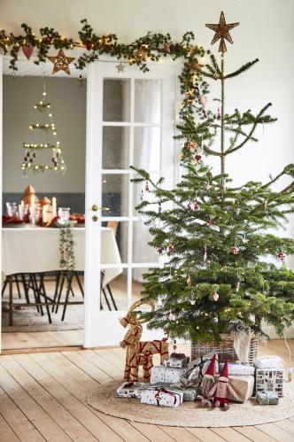 Julbock - Halmbock med röda band - 43 cm - www.frokenfraken.se