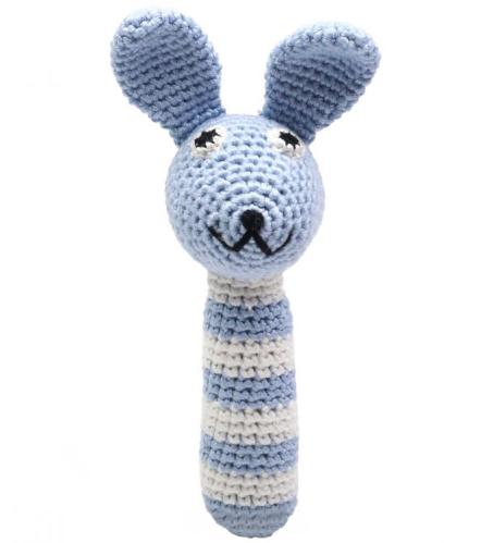 Skallra - Sir Rabbit - Blå Kanin - Virkad - Öko-tex certifierad - www.frokenfraken.se