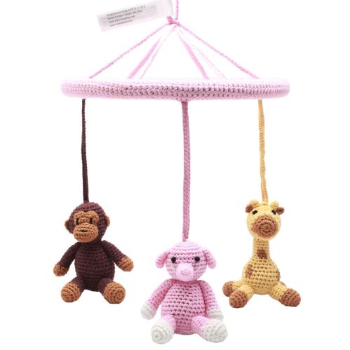 Mobil - Apa - Giraff - Elefant - Virkad - Öko-tex certifierad - www.frokenfraken.se