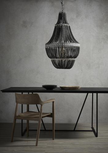 Matbord - Med svart träskiva - 200 x 100 x 75 cm - www.frokenfraken.se