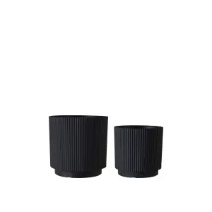 Kruka - Svart - Stripe - 2 storlekar - Ø28/23 cm - www.frokenfraken.se