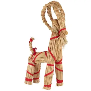 Julbock - Halmbock med röda band - 59 cm - www.frokenfraken.se