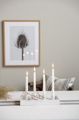 Bordsljusstake - SUND - 4 ljus magnet - Vit - 30 cm - www.frokenfraken.se