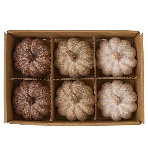 Pumpor - Brun/Beige mix - 6 st - Dekoration - 6 x 7 cm - www.frokenfraken.se