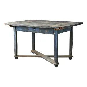 Köksbord - Vintage - Blå - 138 x 94 x 78 cm - www.frokenfraken.se