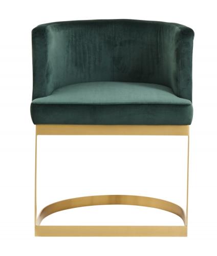 Lounge Dinner Chair - Dark Green Velvet & Gold - www.frokenfraken.se