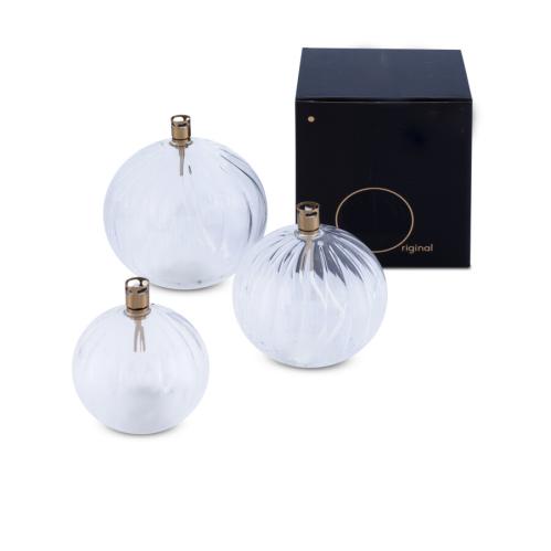 Oljelampa - Vågigt glas - Boll - Mässing - Ø9 cm - www.frokenfraken.se