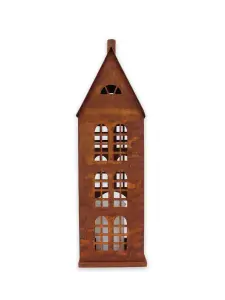 Ljuslykta - Hus - Rost - 51 cm - www.frokenfraken.se