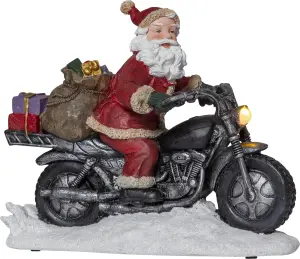 Tomte på motorcykel - 21 cm - www.frokenfraken.se