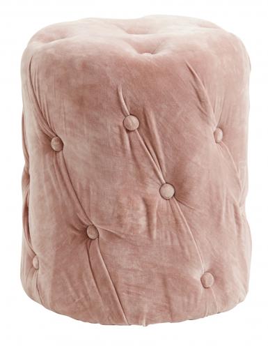Sittpuff - Sammet med knappar - Dusty Rose - 40 x 46 cm - www.frokenfraken.se
