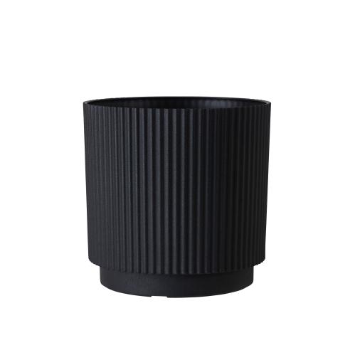 Kruka - Svart - Stripe - 2 storlekar - Ø28/23 cm - www.frokenfraken.se