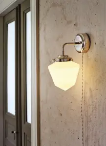 Vägglampa - Signe - Silver, Vit - Ø16 x H29 x D21 cm - www.frokenfraken.se