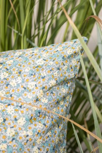 Kuddfodral - Blommigt - Turkos - 60 cm - www.frokenfraken.se