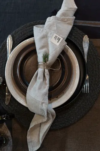 Servett - VIDE - SAND - 45 X 45 CM - 6-pack - www.frokenfraken.se