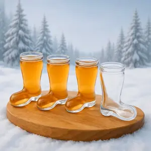 Snapsglas - Vinterstövlar - 4 st - Ø4 cm - www.frokenfraken.se