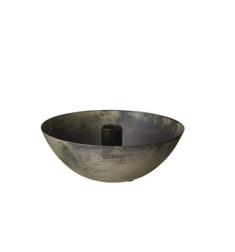 Ljusstake med skål - Antik Silver - 17 X 6 cm - www.frokenfraken.se