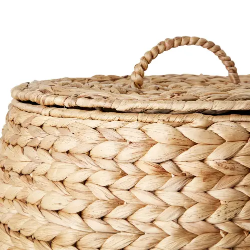 Korg med lock - 2 storlekar - Natur - Ø22/30 x 30 cm - www.frokenfraken.se