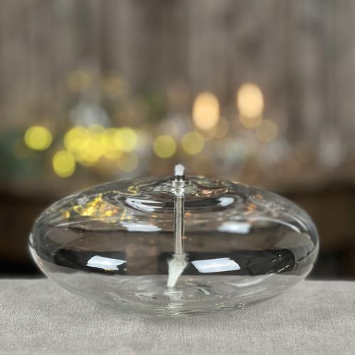 Oljelampa XL - Glas - Rund Platt Ellips - Ø18 cm - www.frokenfraken.se