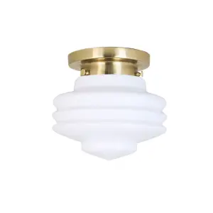 Badrumslampa - Tak - Valter - Mässing/Vit - Ø20 x H21 cm - www.frokenfraken.se