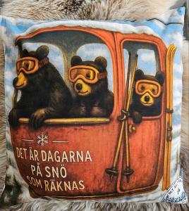 Kuddfodral - Skidbjörnar - 45 x 45 cm - www.frokenfraken.se