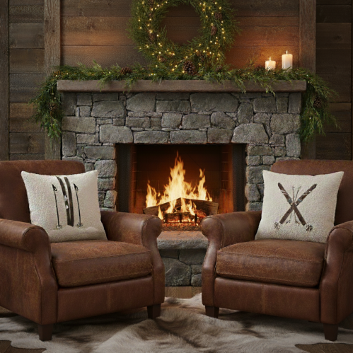 Kuddfodral - SKI - LINFÄRGAD - 48 X 48 CM - www.frokenfraken.se