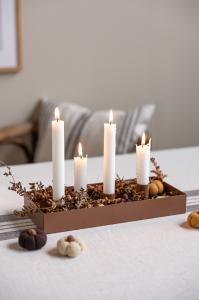 Bordsljusstake - SUND - 4 ljus magnet - Brun - 30 cm - www.frokenfraken.se