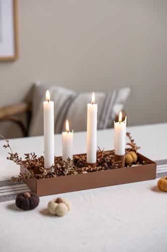 Bordsljusstake - SUND - 4 ljus magnet - Brun - 30 cm - www.frokenfraken.se