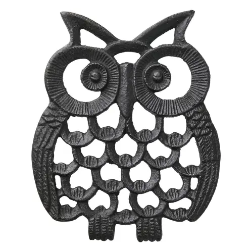 Grytunderlägg - Uggla - Svart - 18 x 14 x 1 cm - www.frokenfraken.se