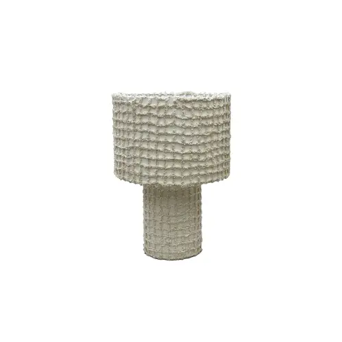 Bordslampa - Rutigt Tyg - Beige - 2-pack - 30 x 36 cm - www.frokenfraken.se