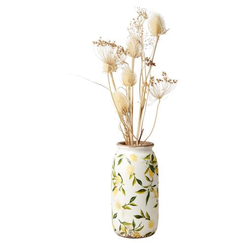 Urna S - Citroner - Vit/grön/gul - Ø13 x 25 cm - www.frokenfraken.se