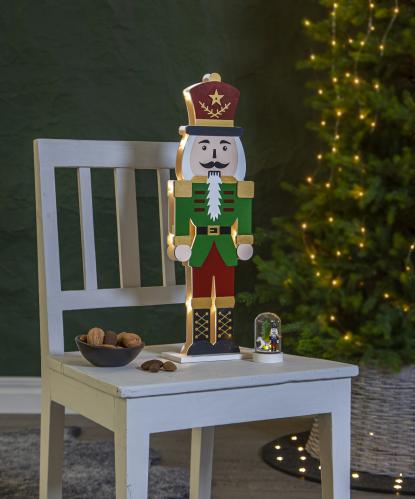 Nötknäpparen - Juldekoration med belysning - Röd - 52 cm - www.frokenfraken.se