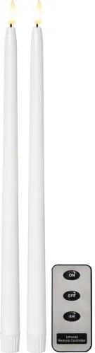 Batteriljus - Kronljus/Antikljus - Flamme - 2 st - www.frokenfraken.se